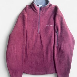 Old Navy Vintage Burgundy Fleece Quarter Zip Pullover Sweater Size: Large